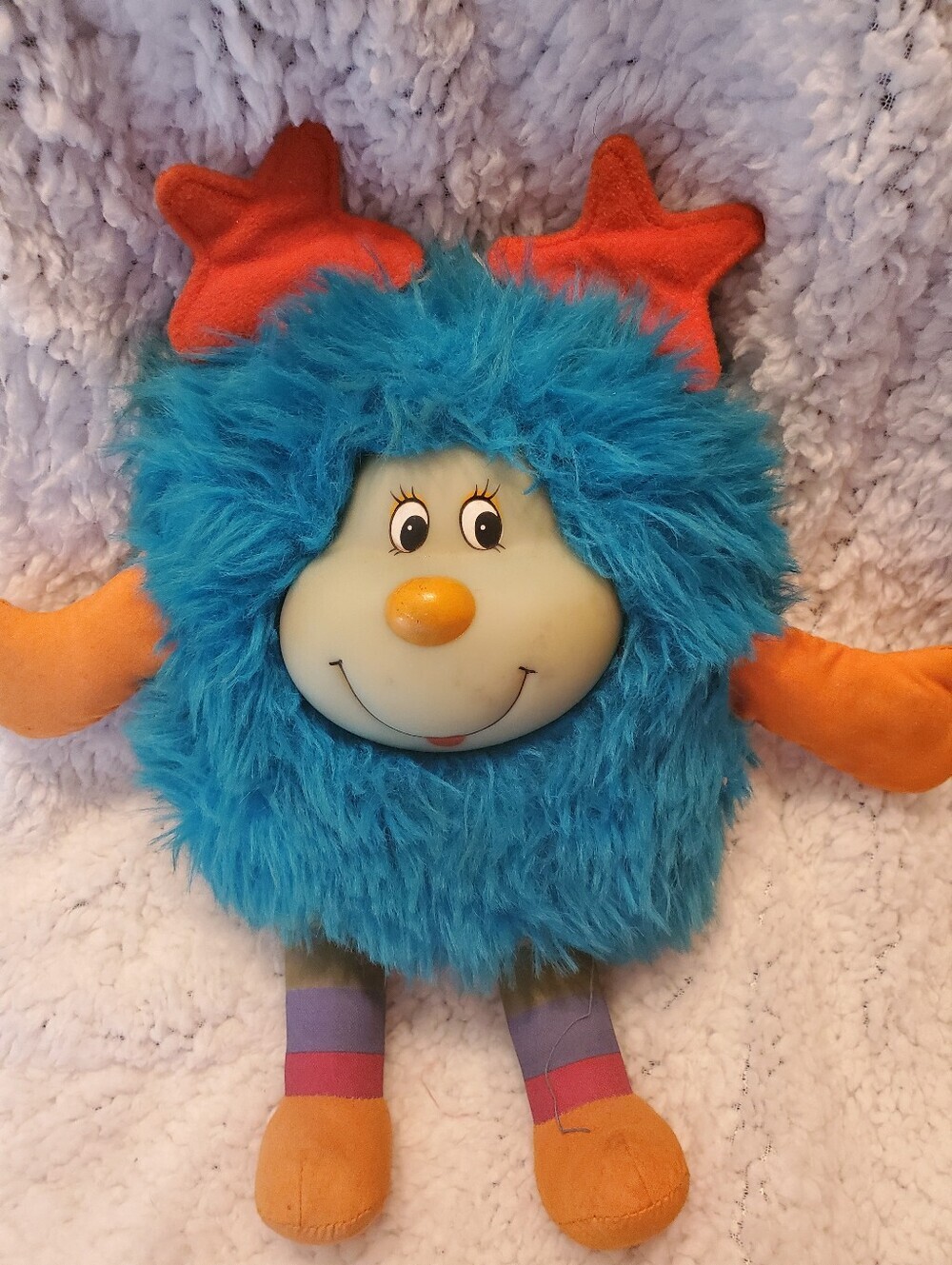 Rainbow Brite Spritzie Sprite Plush 1983 Mattel Hallmark 12” Blue Plastic Face